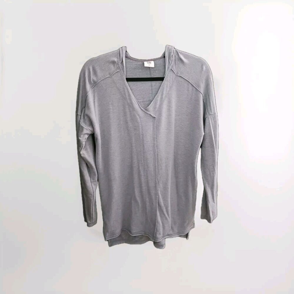 CAbi blue gray long sleeve easy hoodie 3129 jersey knit‎ Long Shirt Womens XS